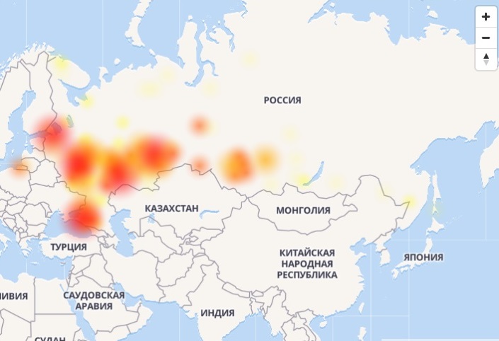 Карта сбоев ютуб сегодня