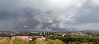 Пермский тракт перекрыли из-за крупного пожара у горы Волчихи