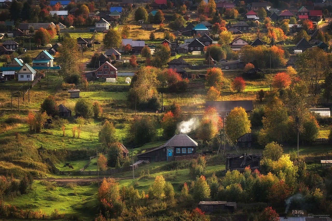 Картинки в деревне и в городе