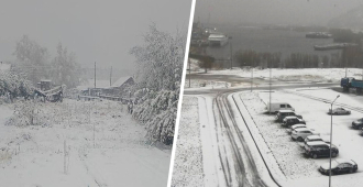 В российском городе третий день подряд выпадает снег