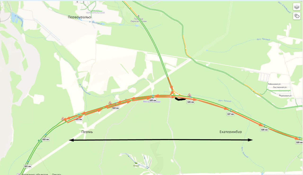 Сегодня закрыли выезд из Первоуральска на федеральную дорогу