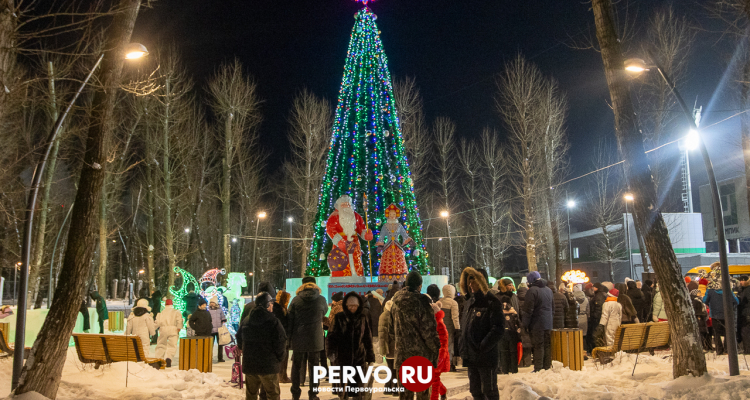 В Театральном парке зажглась новогодняя ёлка