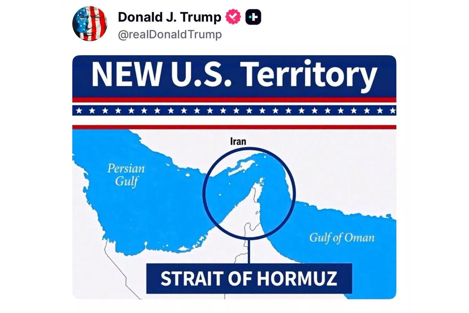 Трамп опубликовал карту с «новой территорией США»