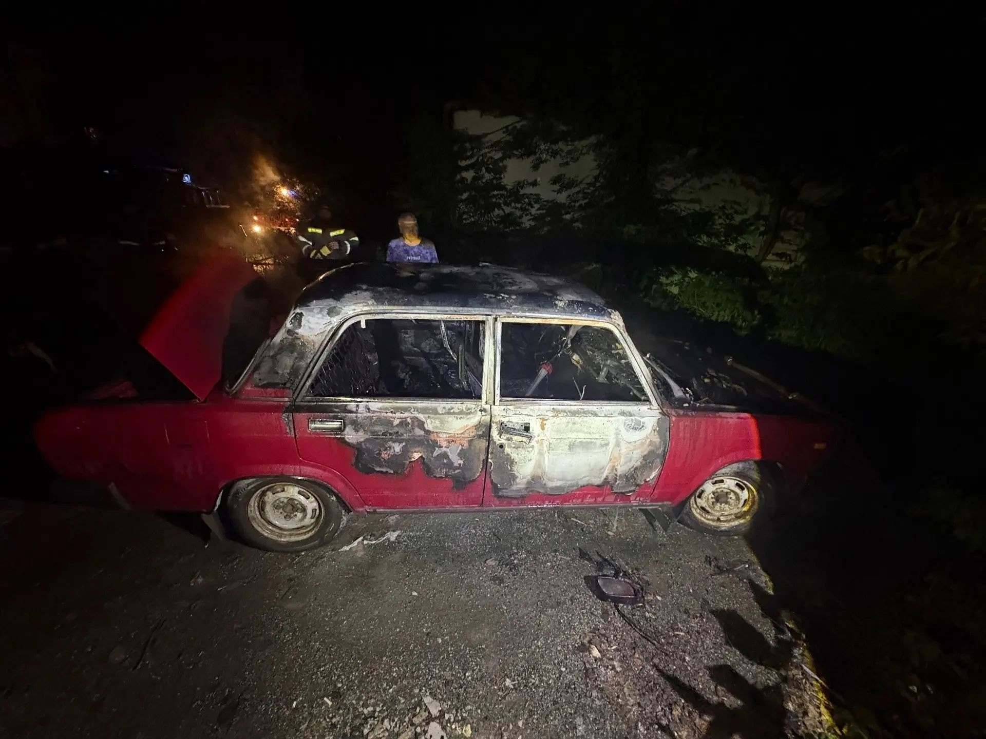 Минувшей ночью сгорел автомобиль